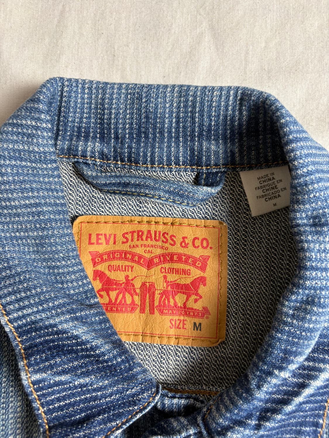 Levi's 리바이스 스트라이프 데님 트러커 자켓 M 상품이미지3