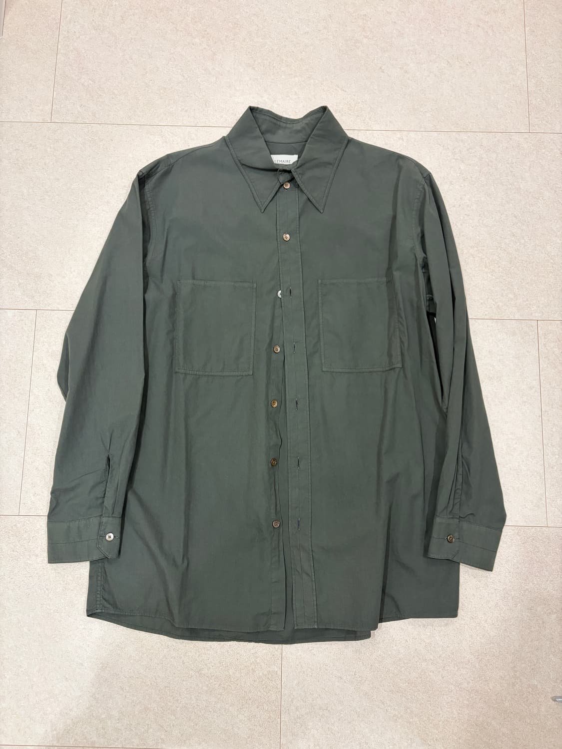 (새상품)Lemaire 르메르 패치포켓 셔츠 그린 50 상품이미지1