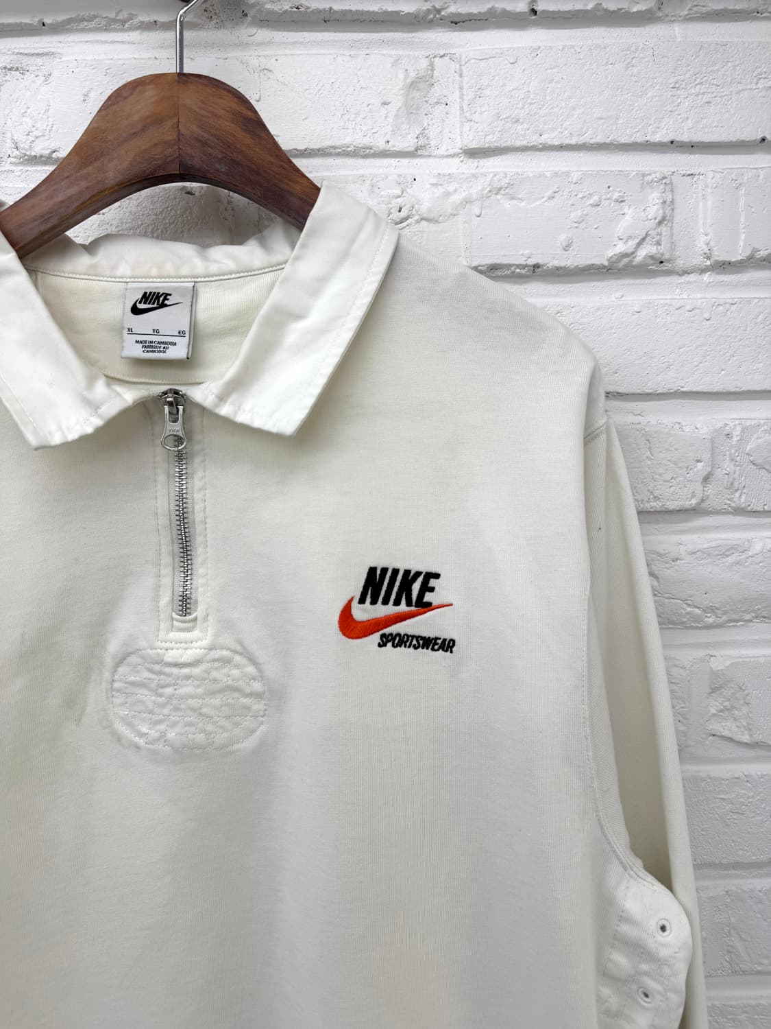 나이키 화이트 반집업 카라티 상품이미지4