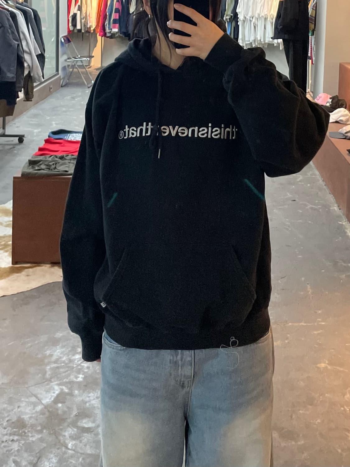 디스이즈네버댓 로고 블랙 후드티 H2375 상품이미지1