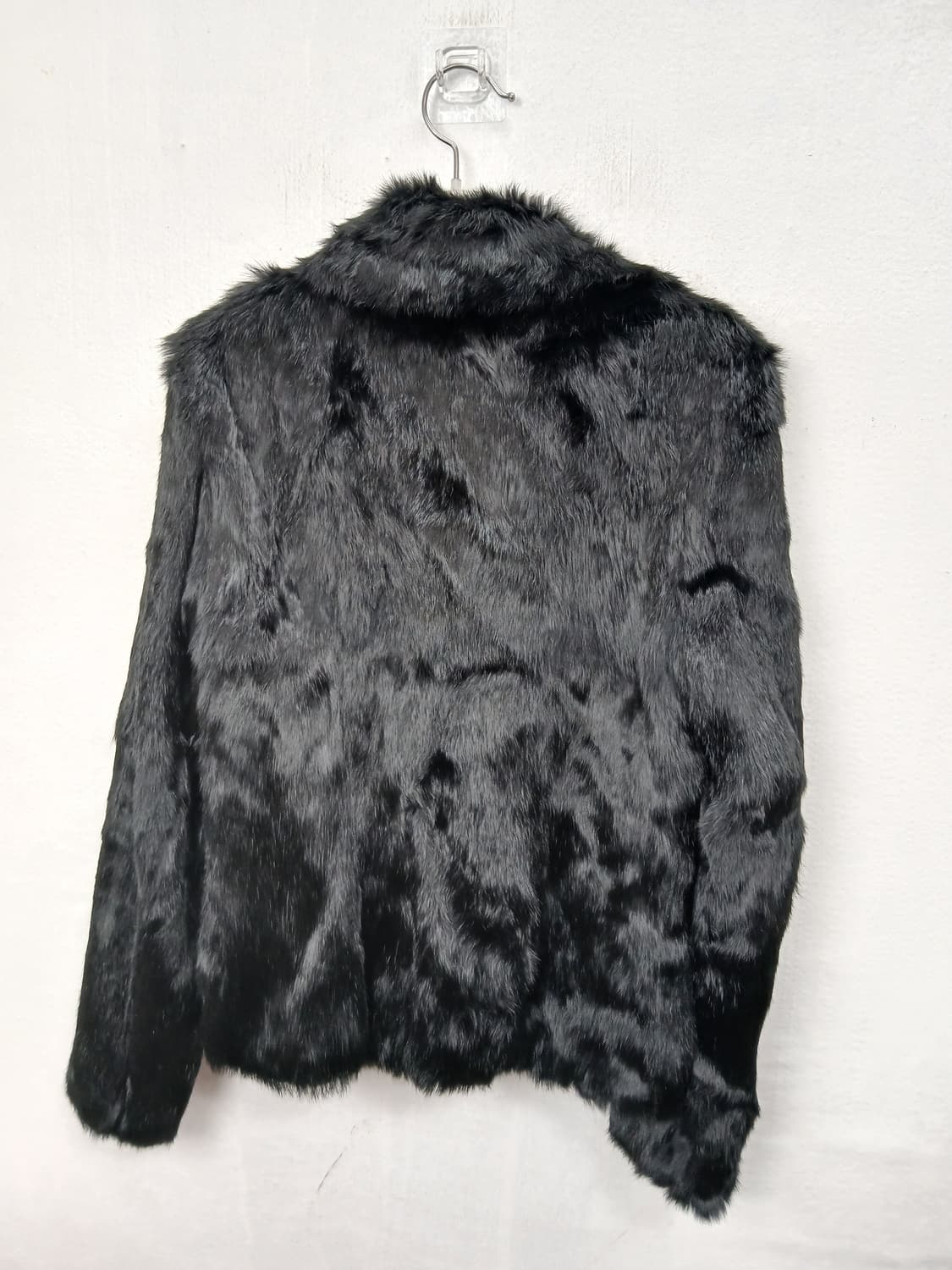 SOUP 블랙 천연토끼털 퍼 자켓 90 S 상품이미지5