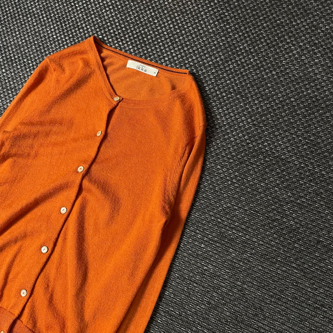 JPN 오렌지 라운드넥 니트 긴팔 가디건 M 상품이미지4