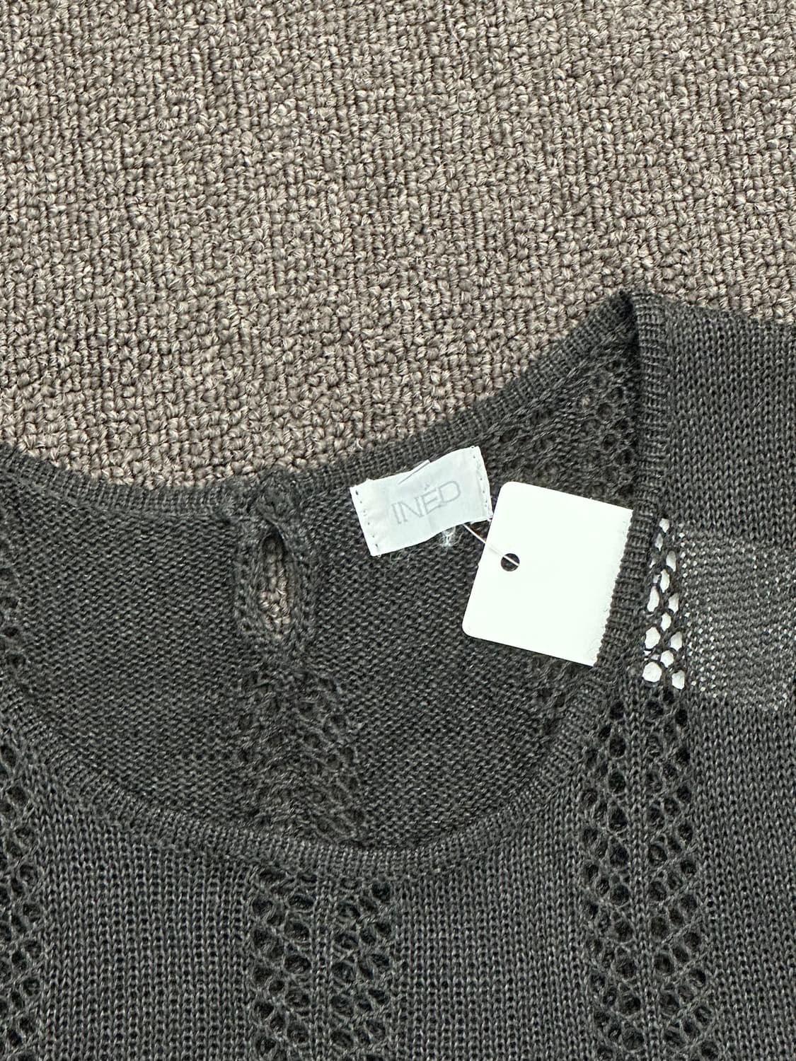 2)Japanese vintage 여성 블랙 그물 니트 나시 원피스 상품이미지4