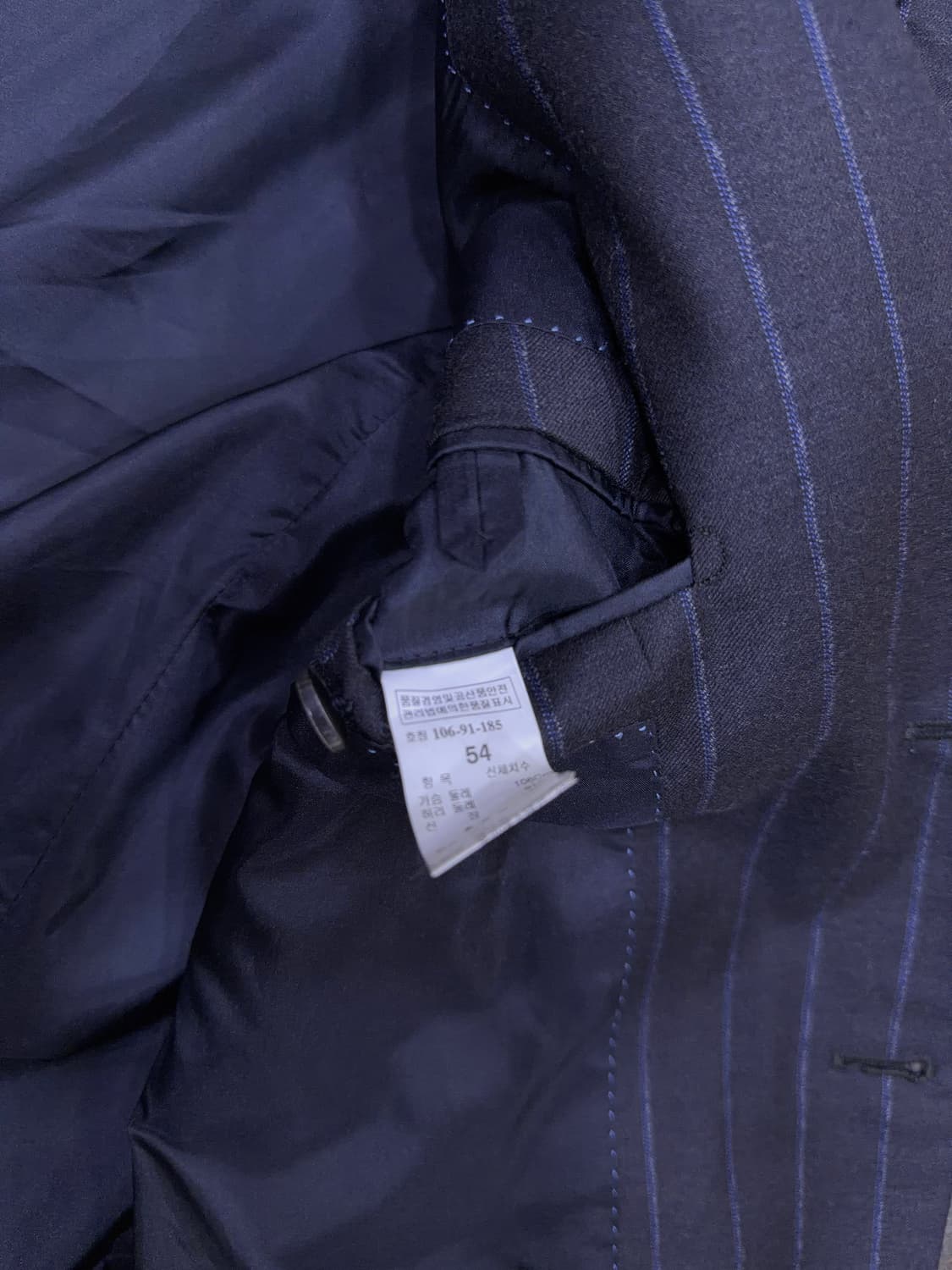 타임옴므 스트라이프 수트셋업 캐시미어 블렌드 블레이저 팬츠 54 상품이미지6