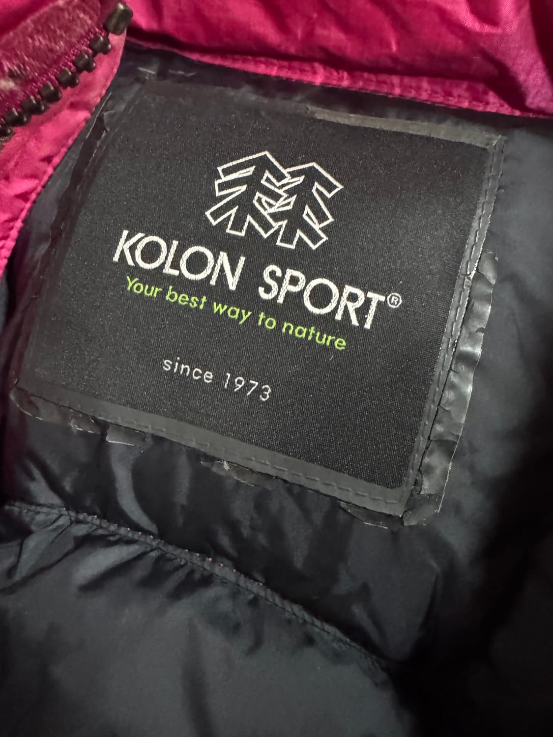 여성 코오롱스포츠 등산 구스다운 후드 패딩 핑크 M 상품이미지3