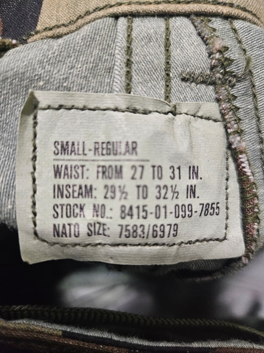 80s 미군오리지날 우드랜드 M65 팬츠 데드스탁 SR 상품이미지3