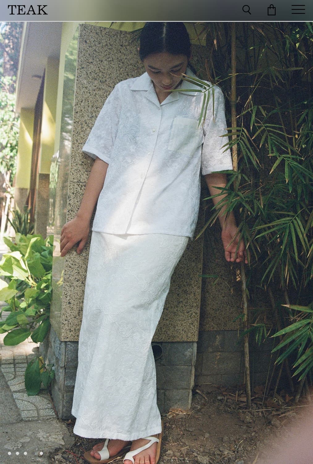 티크 teak EMBROIDERY COTTON LONG SKIRT 상품이미지6