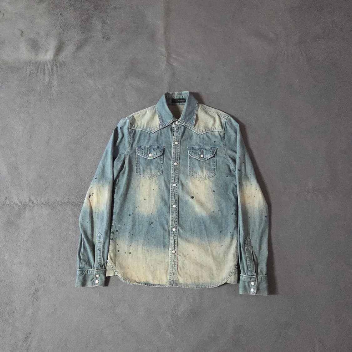 디스퀘어드2 페인팅 워시드 웨스턴 데님 셔츠 M 상품이미지2