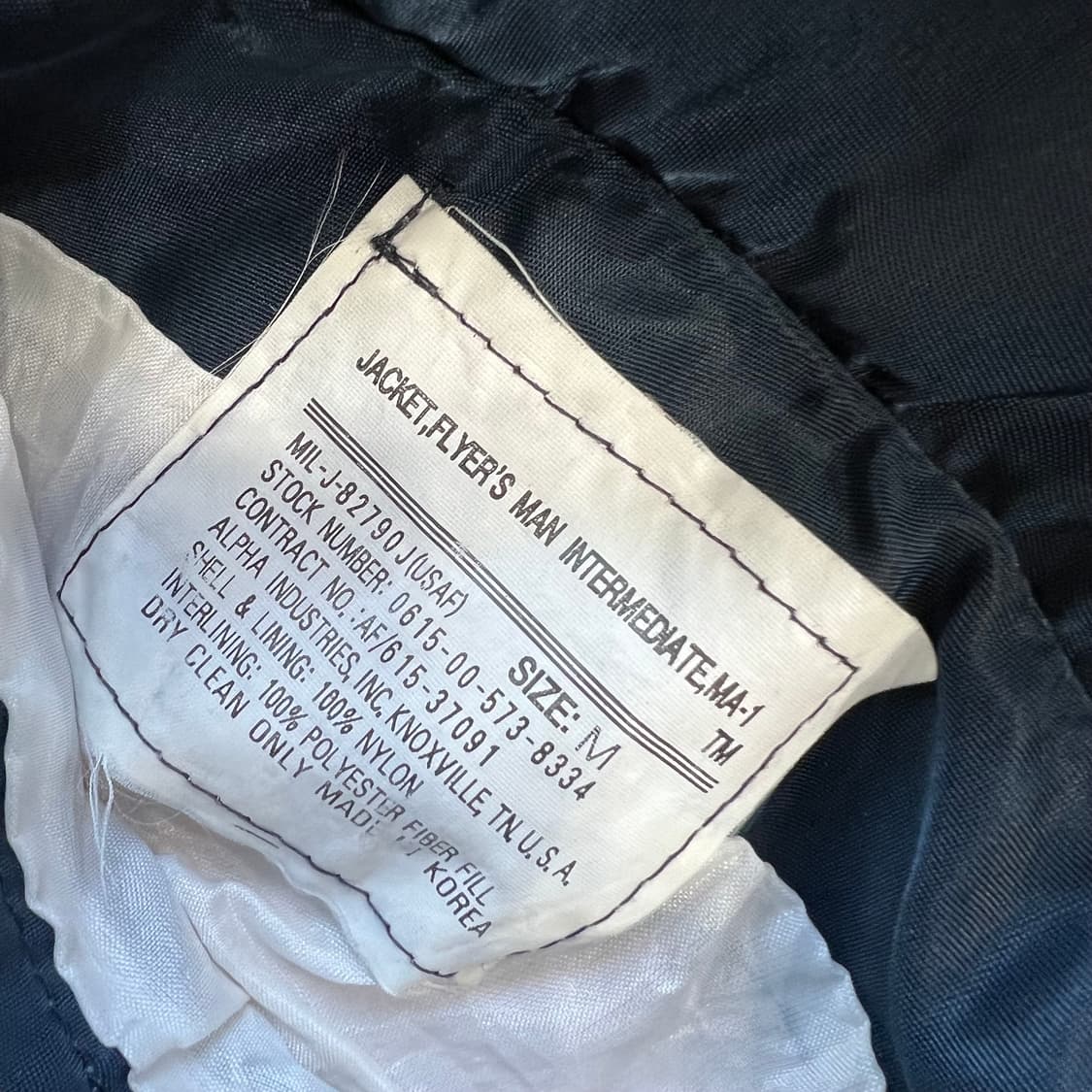 M) 알파 인더스트리 빈티지 MA-1 항공점퍼 메이드인 코리아 아메카지 상품이미지7