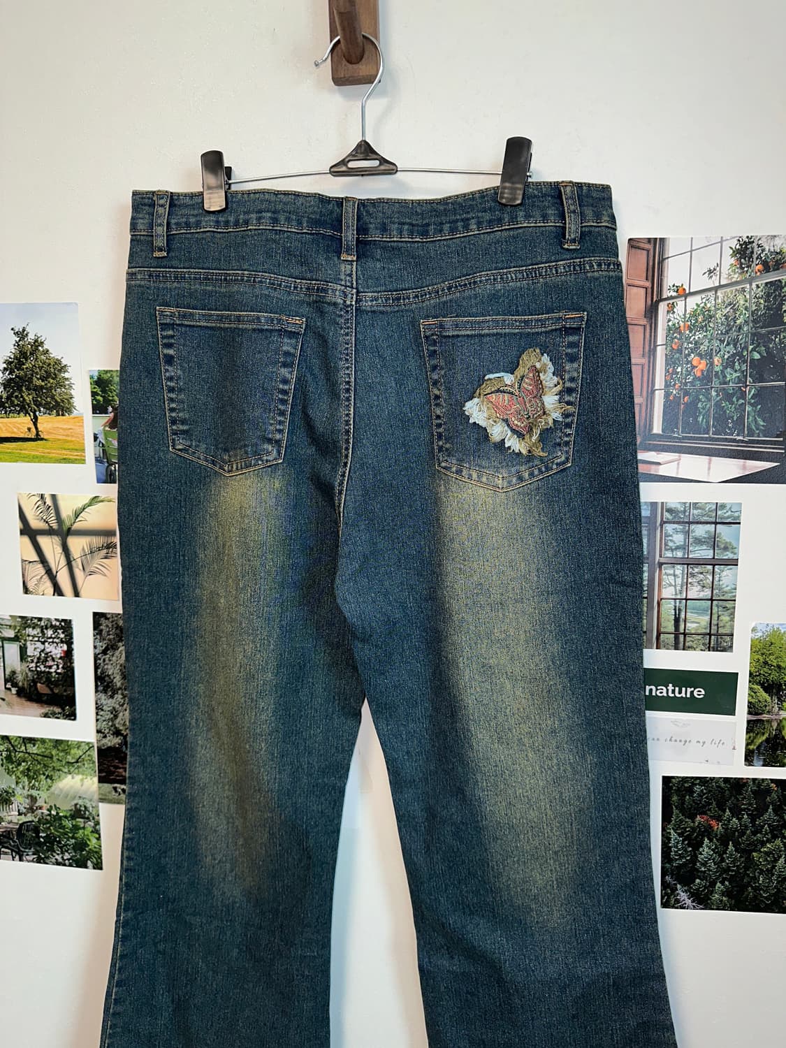 Washing denim butterfly 부츠컷팬츠 상품이미지7