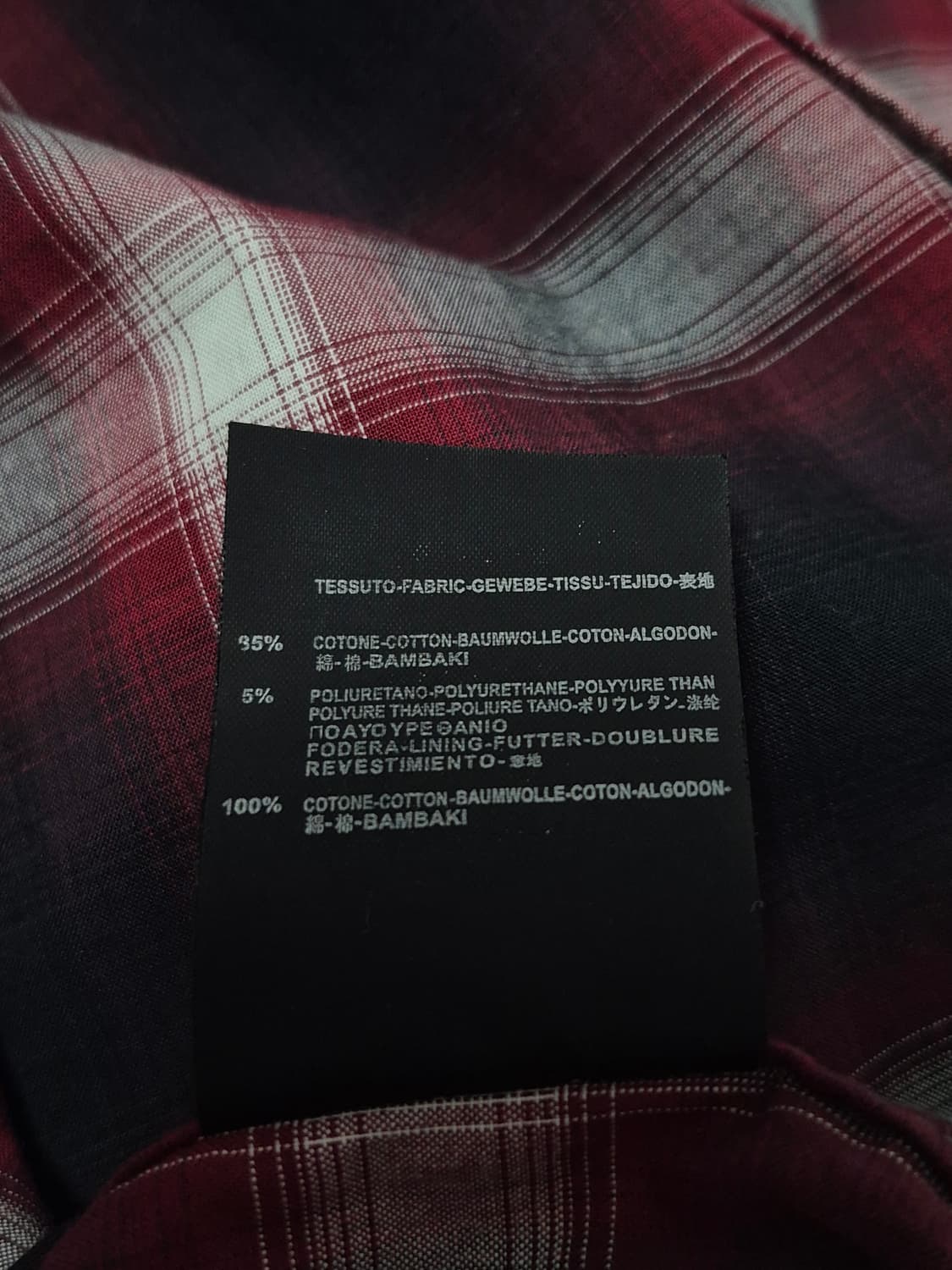 생로랑 14시즌 레드/블랙 타탄 체크 셔츠 남성 95~100사이즈 상품이미지7