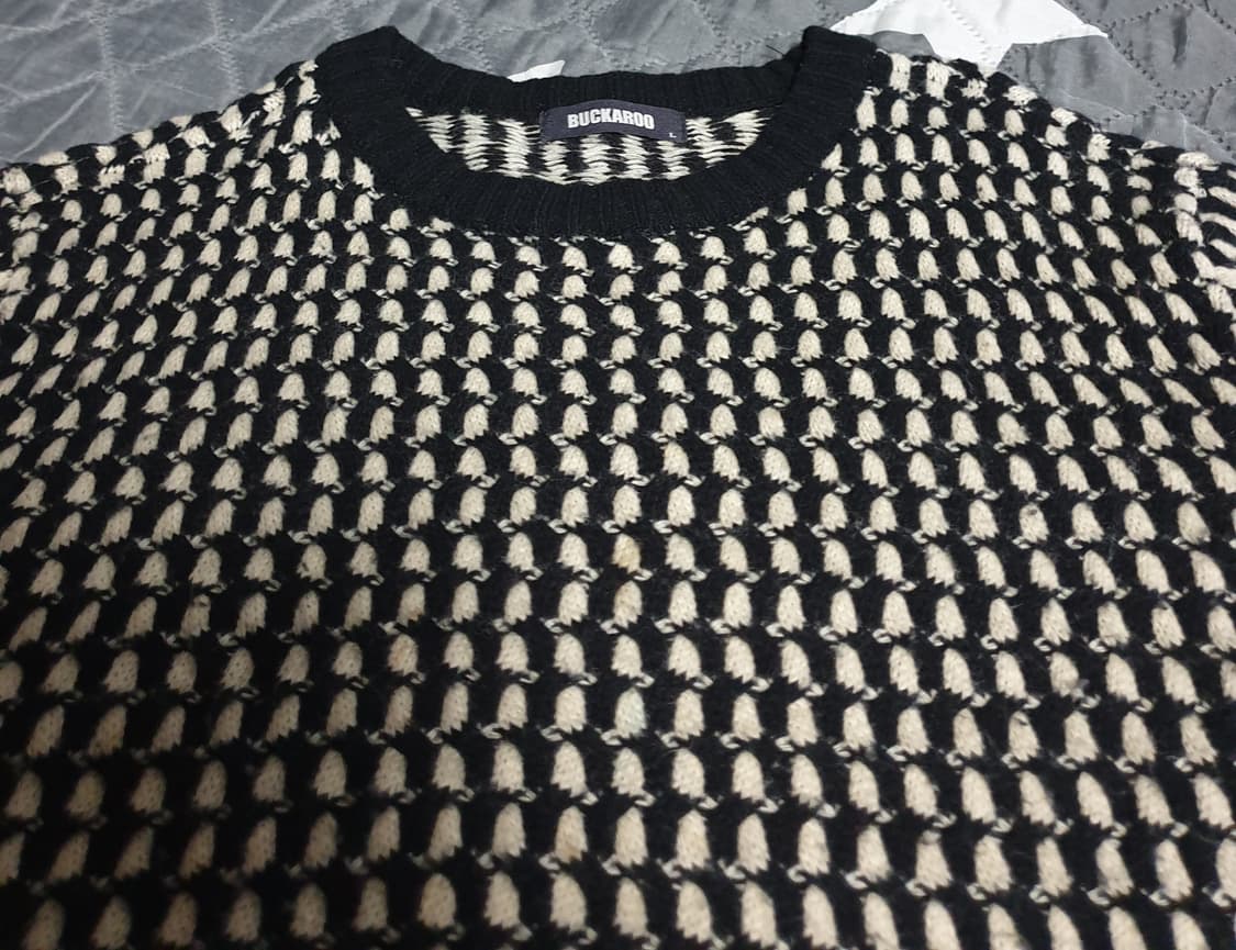 버커루 빈티지 트위드 니트 혜비 스웨터 (L) 상품이미지2