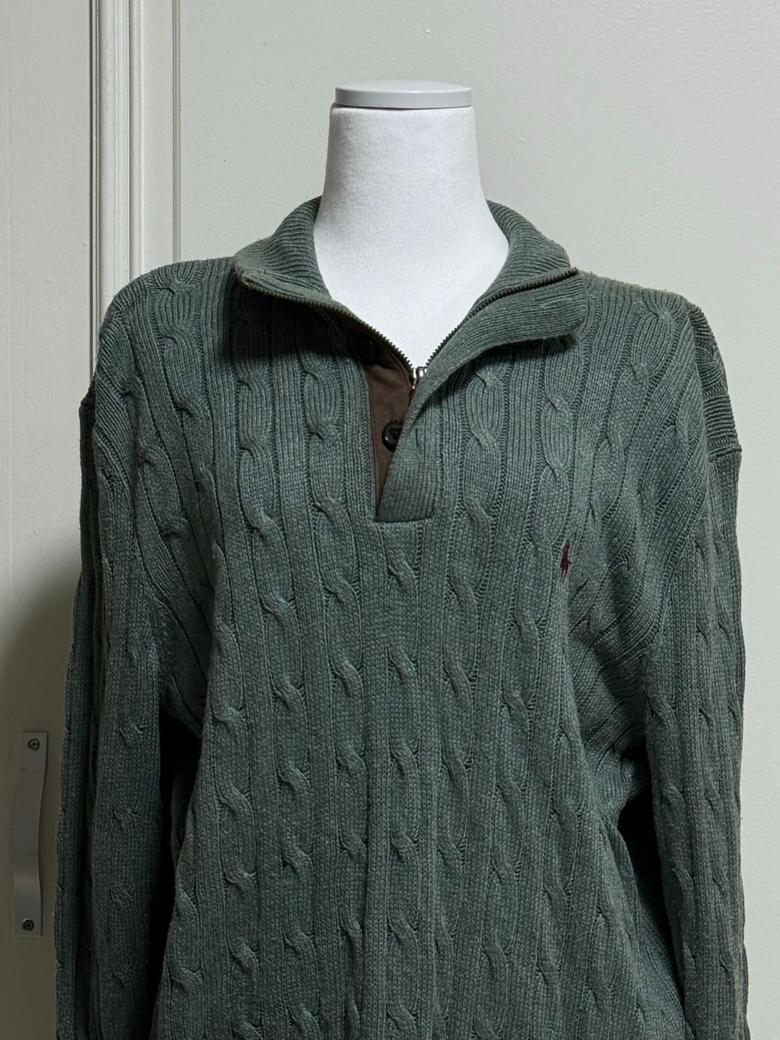 폴로 랄프로렌 카키올리브 반집업 니트 상품이미지2