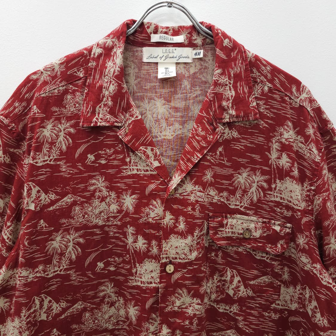 JPN H&M 린넨혼방 하와이안 반팔셔츠 상품이미지2