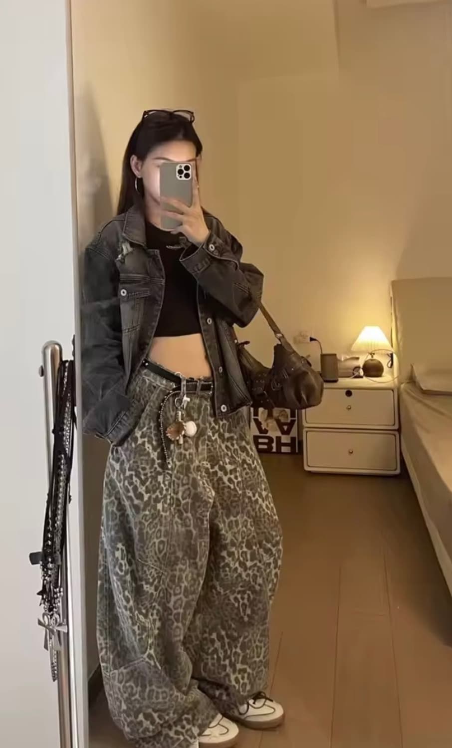 레오파드 와이드 팬츠 상품이미지1