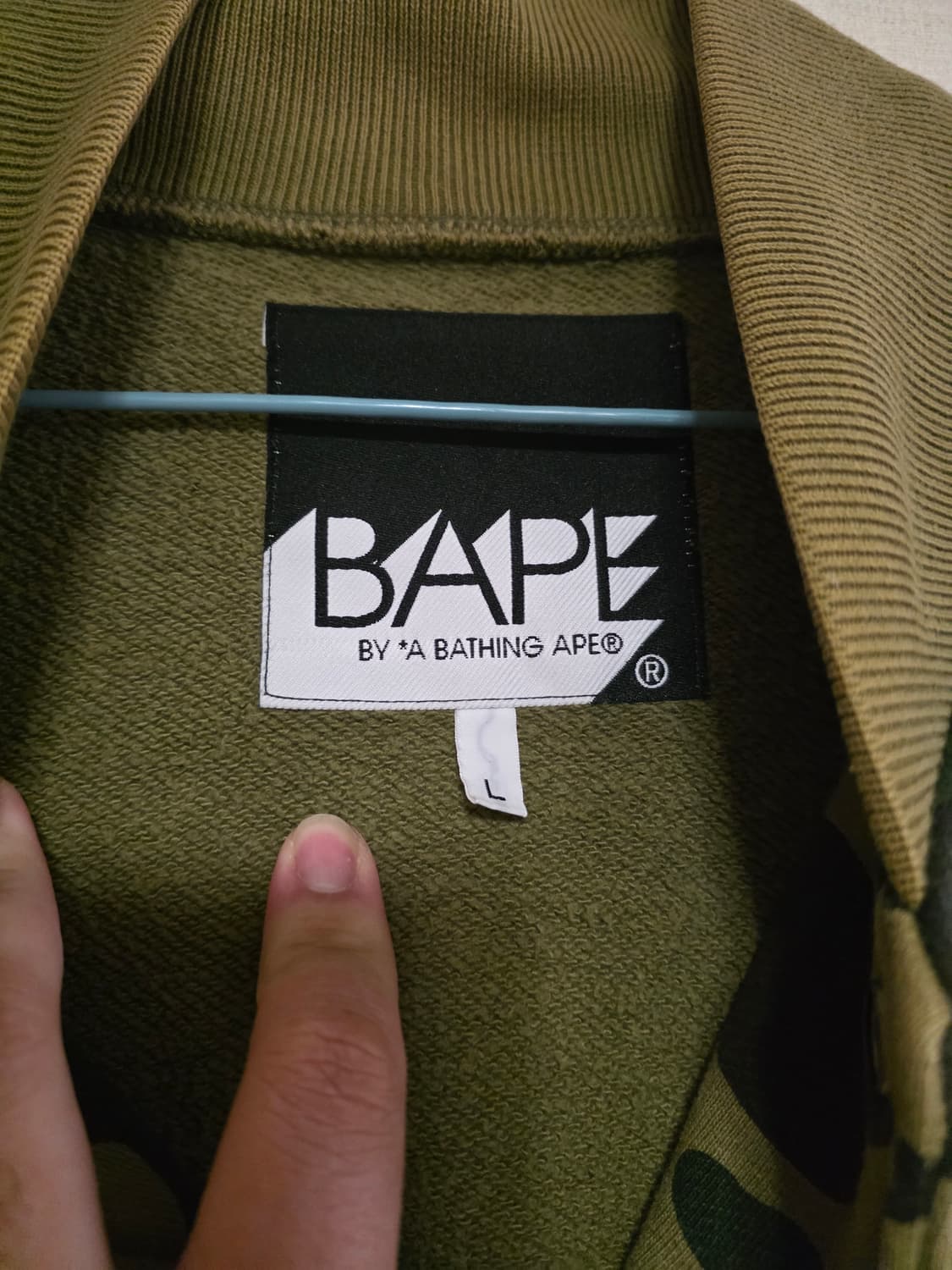 [OG L]베이프 1ST 그린카모 BAPE로고 바시티자켓 상품이미지3