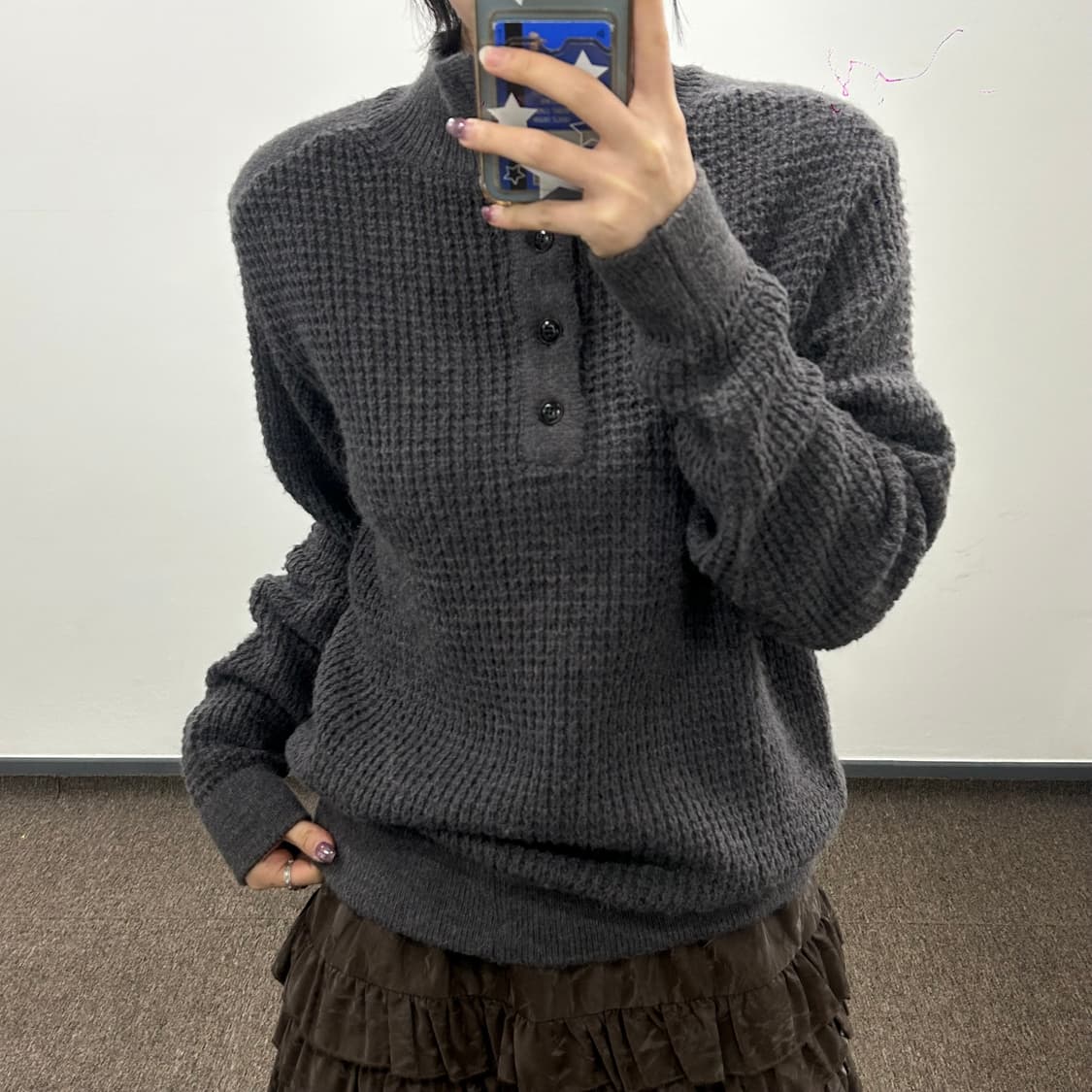 Theory 띠어리 업버튼 헨리넥 니트 상품이미지2