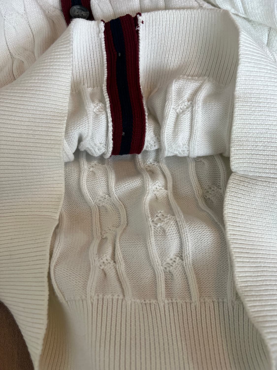 새상품) 브룩스브라더스 남성 아이보리 케이블브이넥가디건  상품이미지6