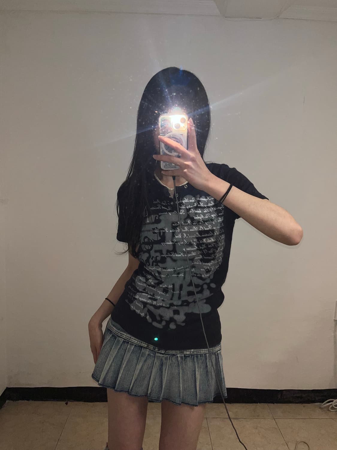 고딕 레터링 프린팅 레이어드 티셔츠 상품이미지5