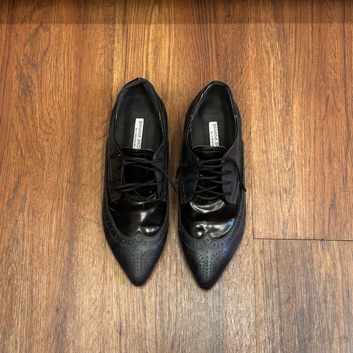 Black Wingtip Brogue Lace up Shoes 상품이미지1