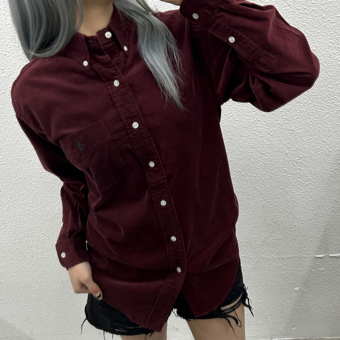폴로 랄프로렌 그린포니 버건디 코듀로이 셔츠 90 상품이미지1