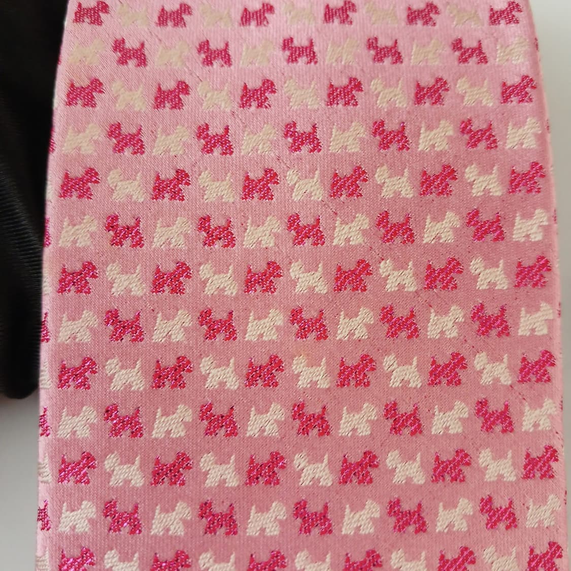 메트로시티 실크 핑크 강아지 패턴 넥타이 8.2cm A+등급 A19067 상품이미지6