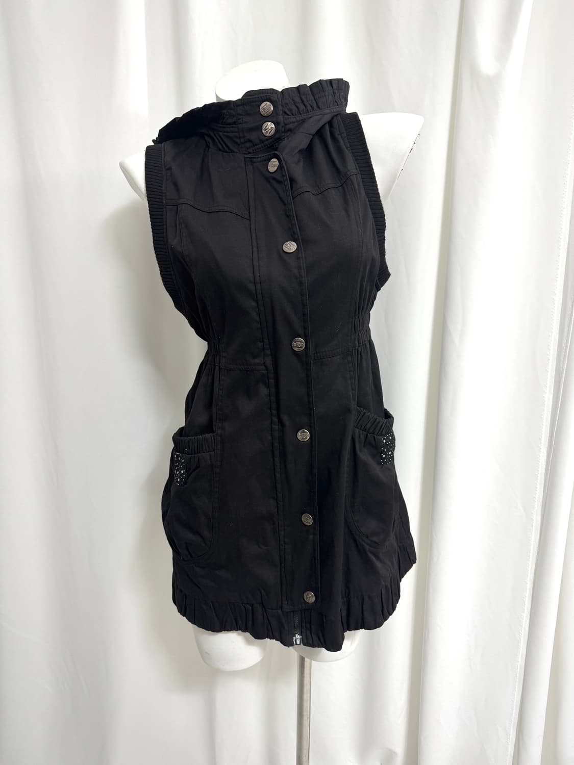 Zip-Up Button Hoodie Dress 상품이미지4