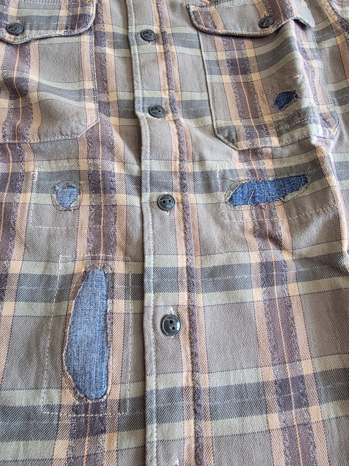 RRL 리페어 프래드 트윌 워크셔츠 상품이미지5