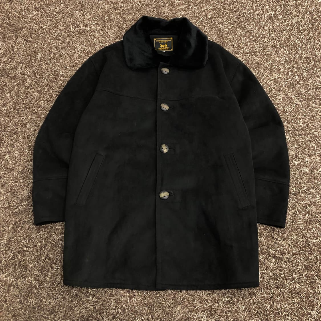 빈티지 돈피 무스탕 퍼 카라 레더 가죽 자켓  상품이미지1