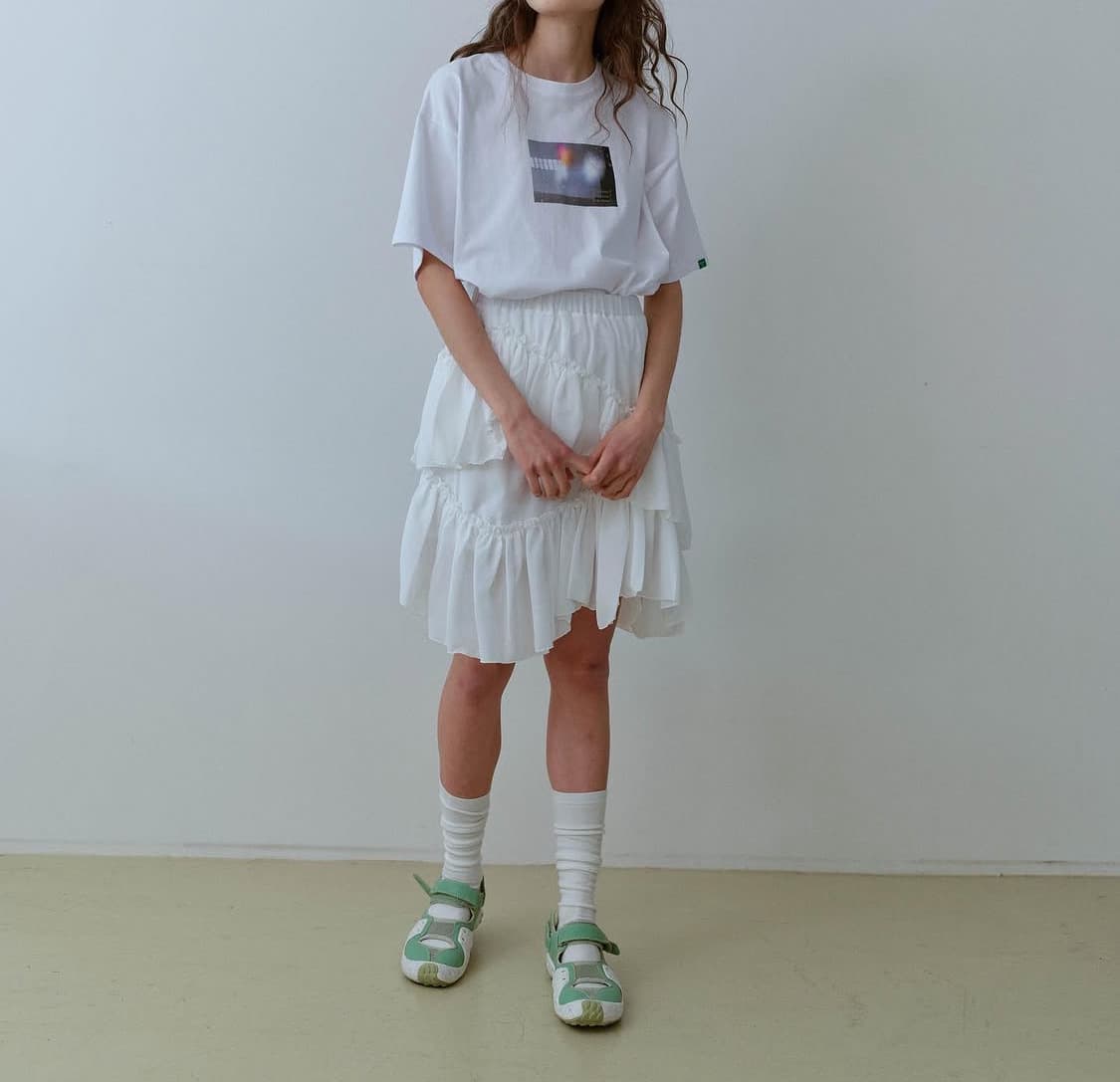 노컨텐츠 프릴 쉬폰 스커트 상품이미지2