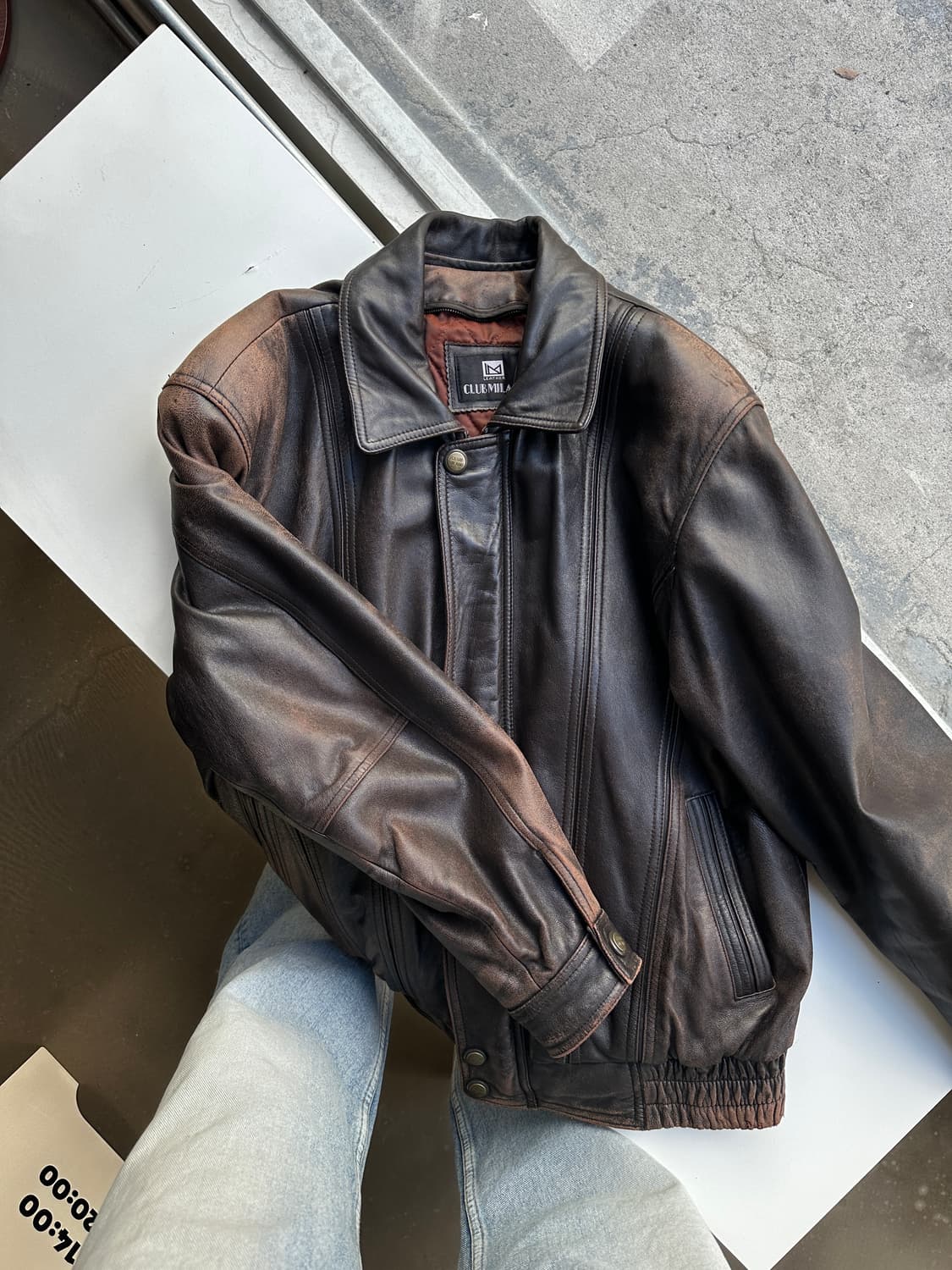 밀라노 클래식 레더 블루종 자켓  상품이미지6