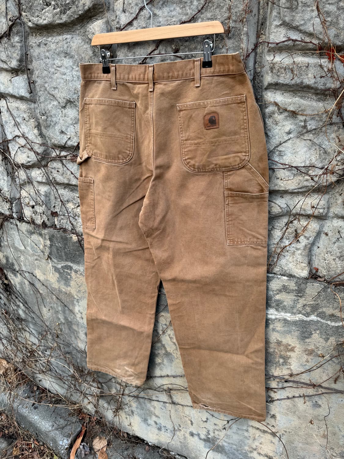 칼하트 빈티지 b11 브라운 덕캔버스 카펜터 싱글니 워크 팬츠 36 상품이미지4