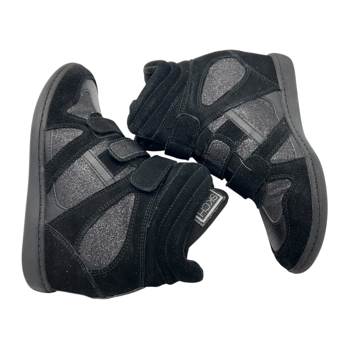 235 W 스케쳐스 웨지힐 스니커즈 글리터 블랙 상품이미지2