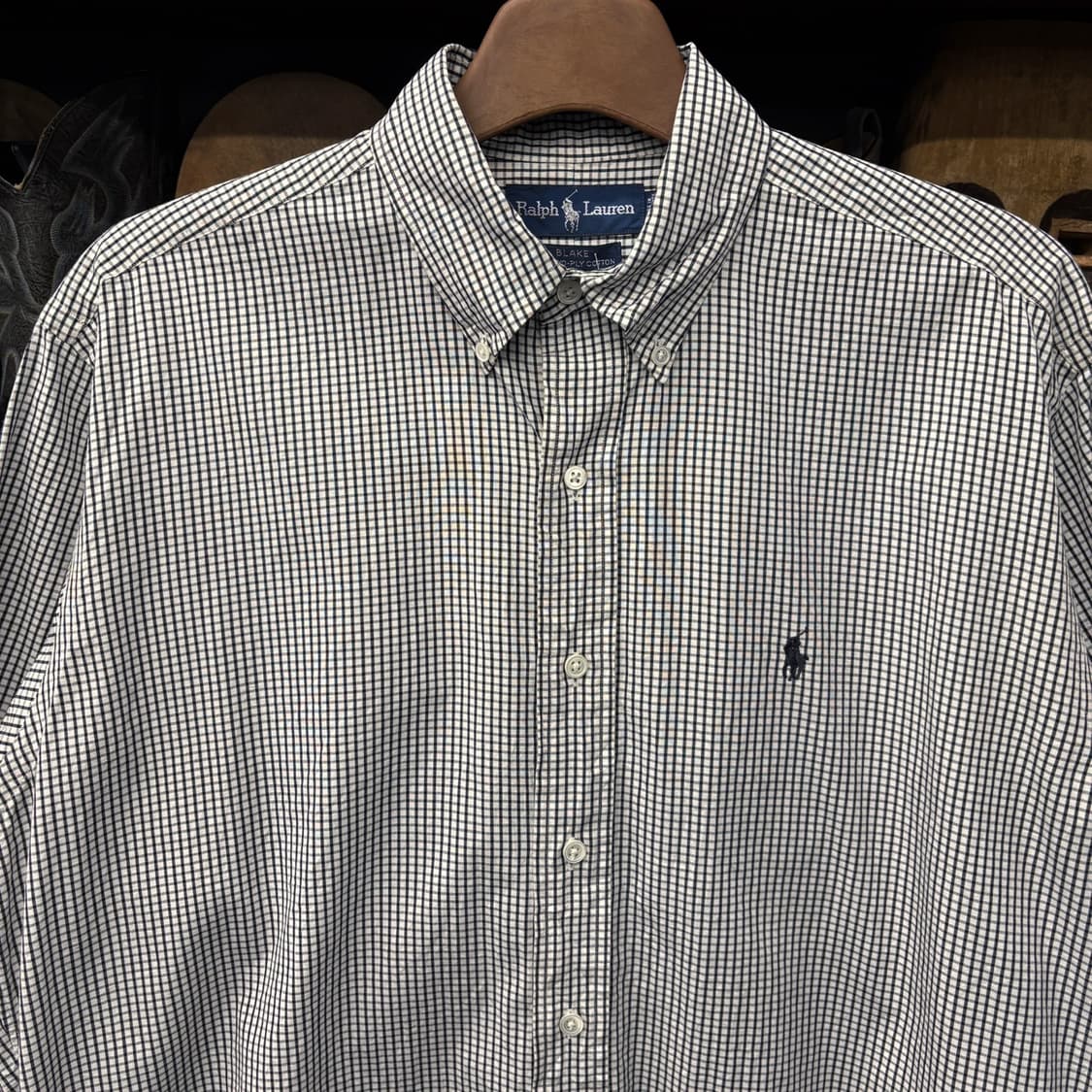 90s 폴로 랄프로렌 마이크로 체크 투플리 코튼 버튼다운 셔츠 N337 상품이미지3