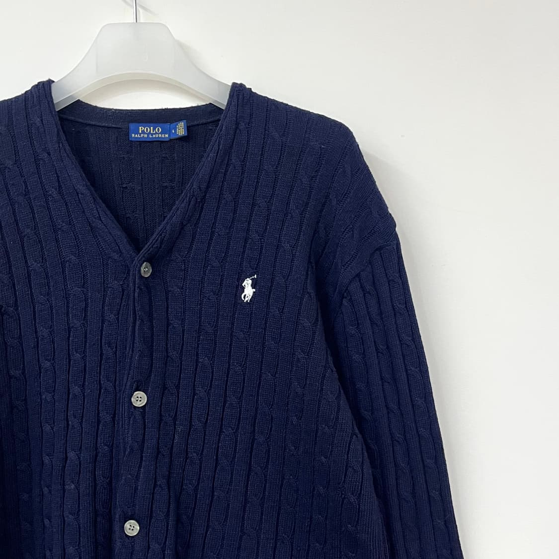 폴로 랄프로렌 네이비 브이넥 케이블 니트 가디건 상품이미지5