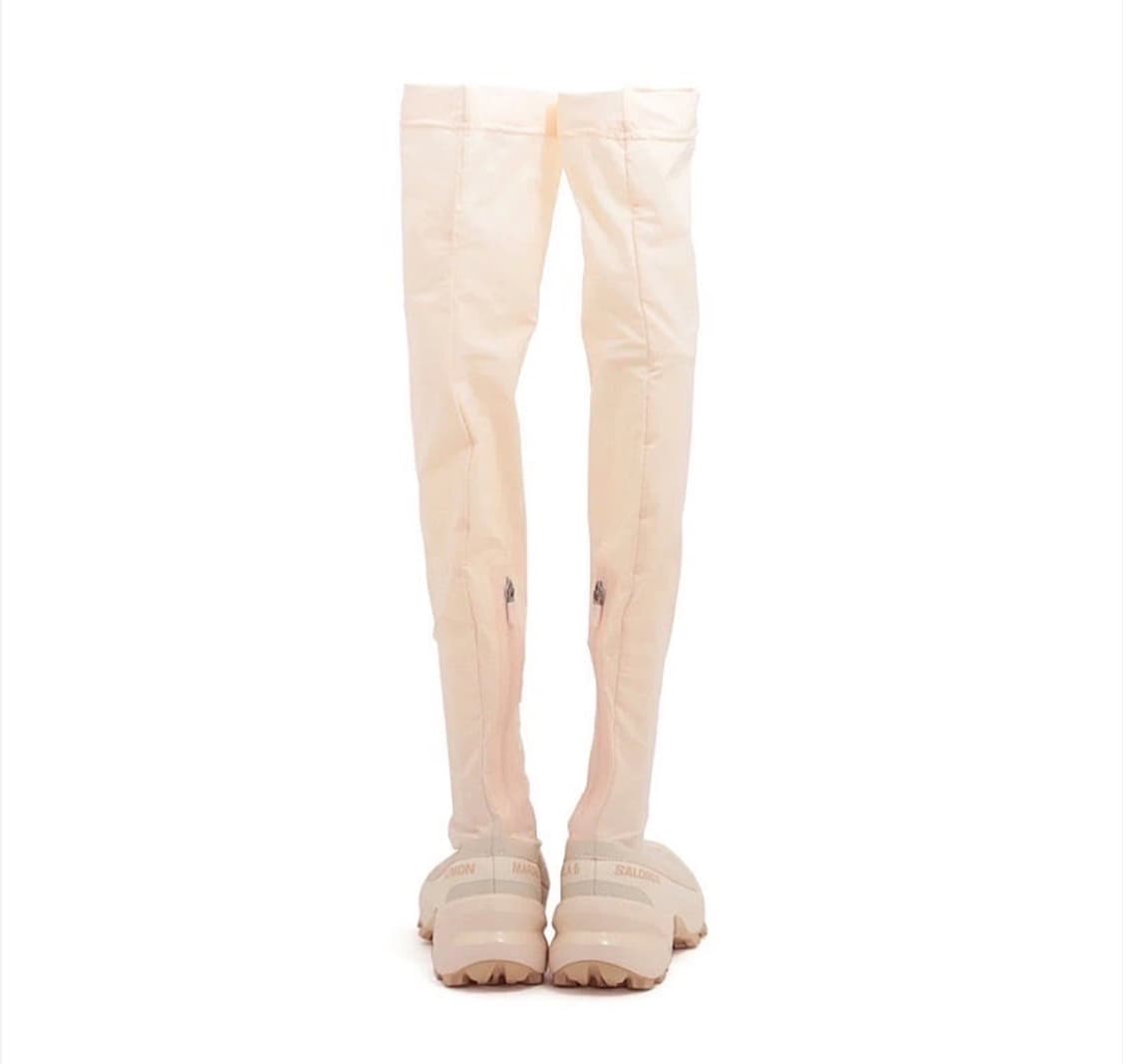 (정품/새상품) MM6 X 살로몬 여성 바닐라 크림 타이 하이 부츠 상품이미지8