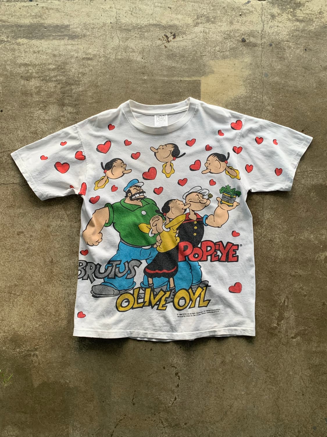 90s 뽀빠이 올리브오일 브루터스 AOP 티셔츠 상품이미지1