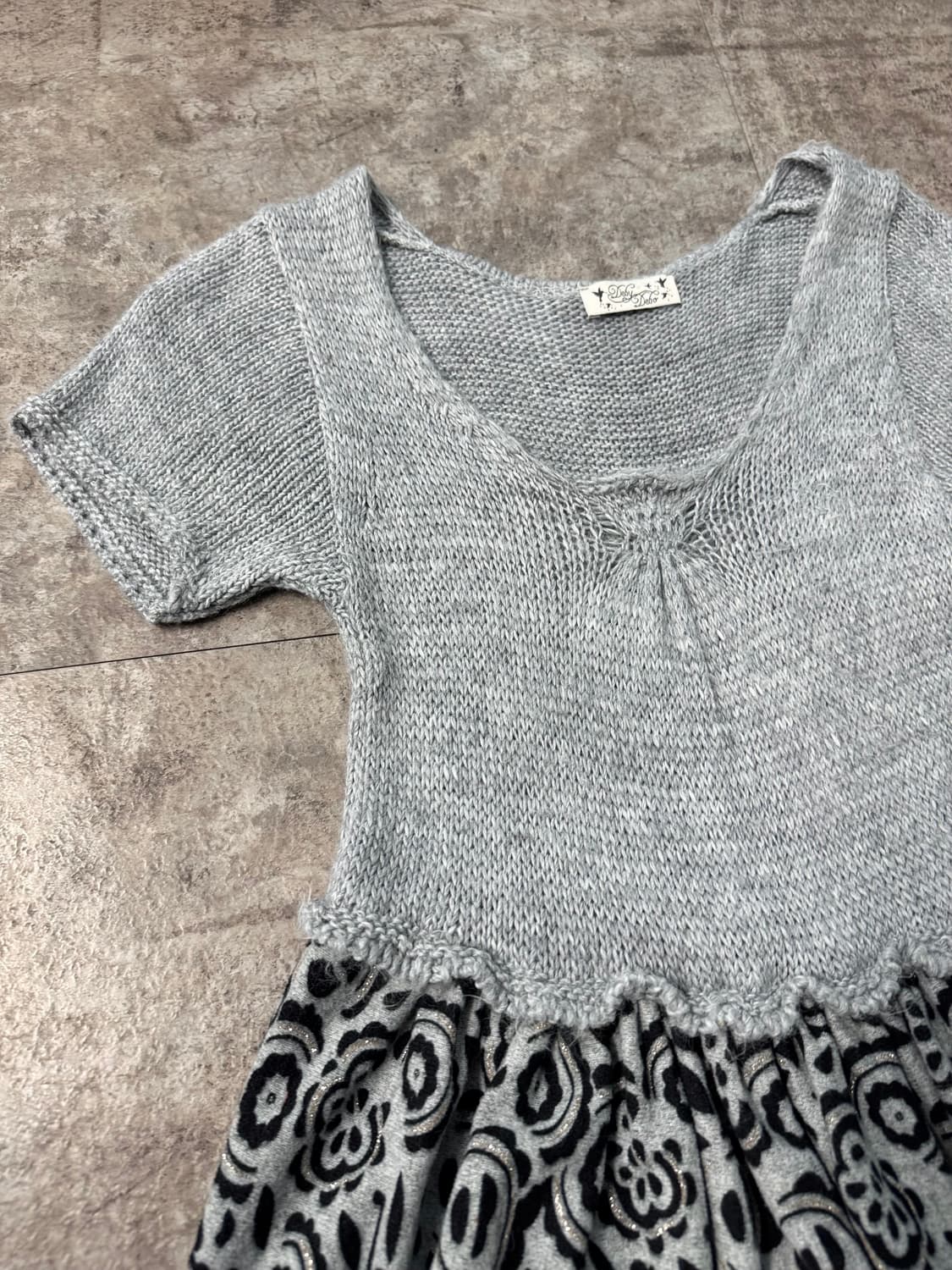 플로럴 니트 글리터 레이어드 원피스 2pcs 상품이미지7