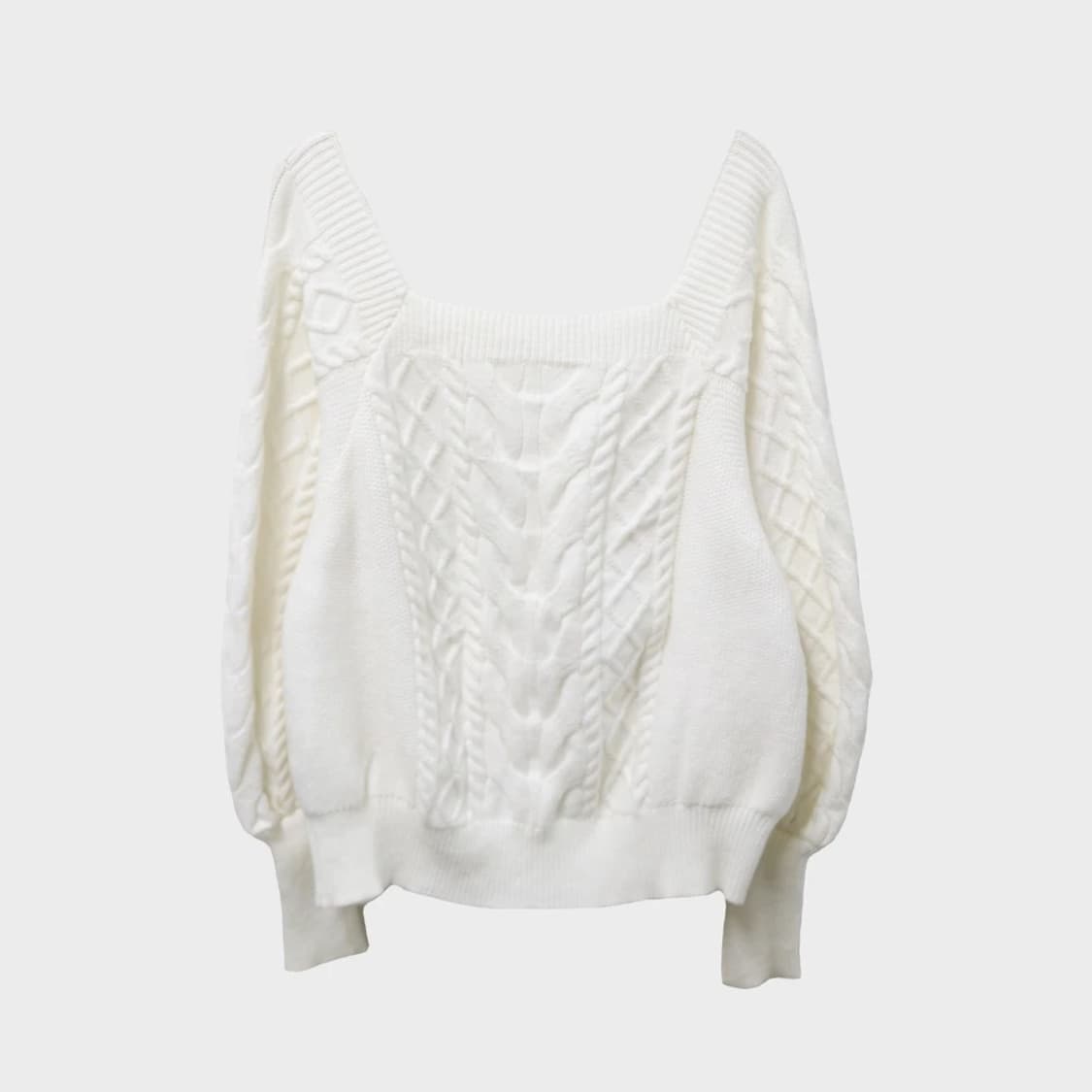 스프레이 스퀘어 넥 꽈배기 니트 61916 상품이미지2