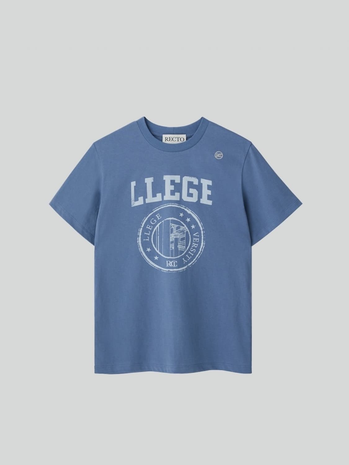 렉토 RECTO LLEGE 리지 로고 반팔티셔츠 카메오 블루 상품이미지1