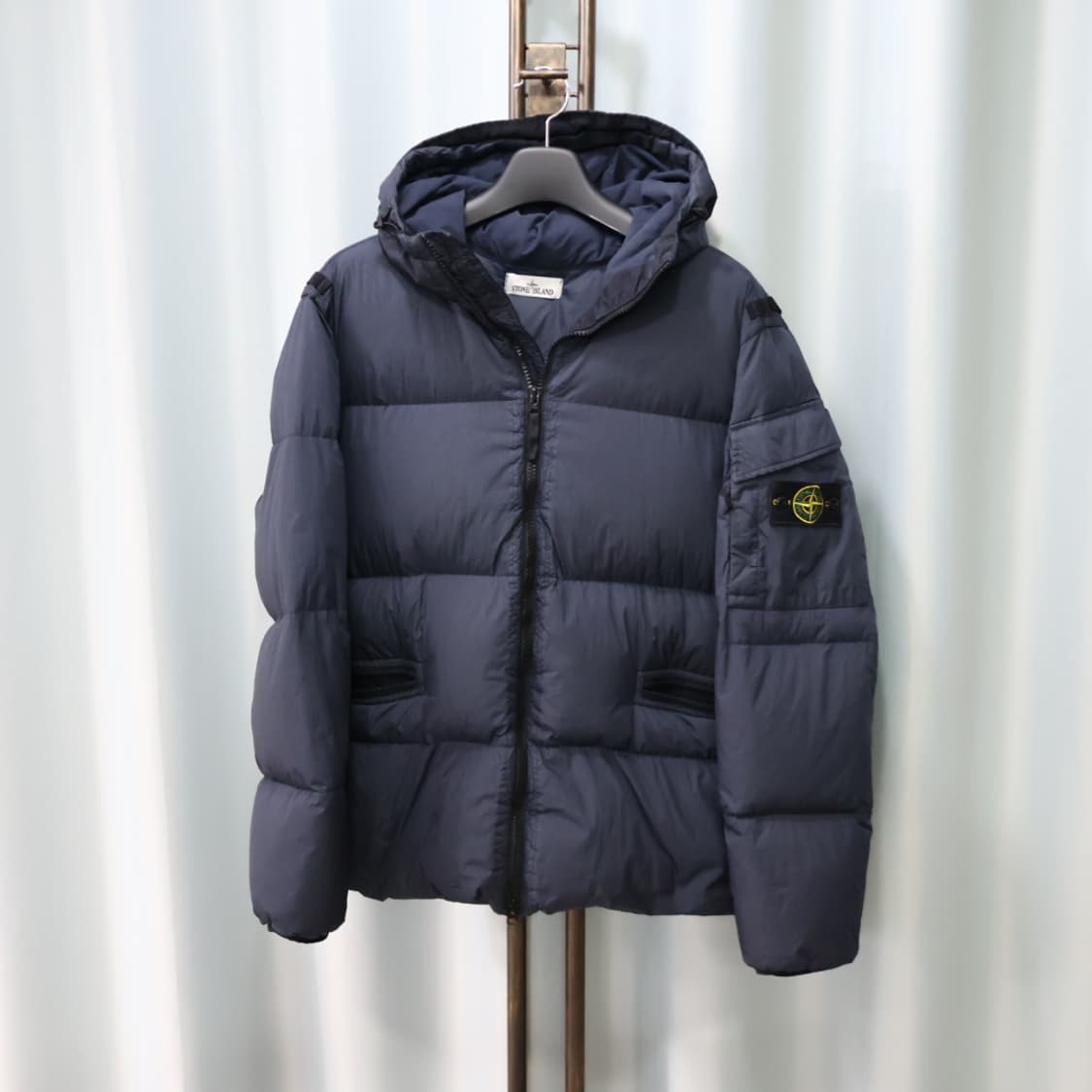 스톤아일랜드 크링클랩스 네이비 나일론 후드 패딩 XL/105 상품이미지3
