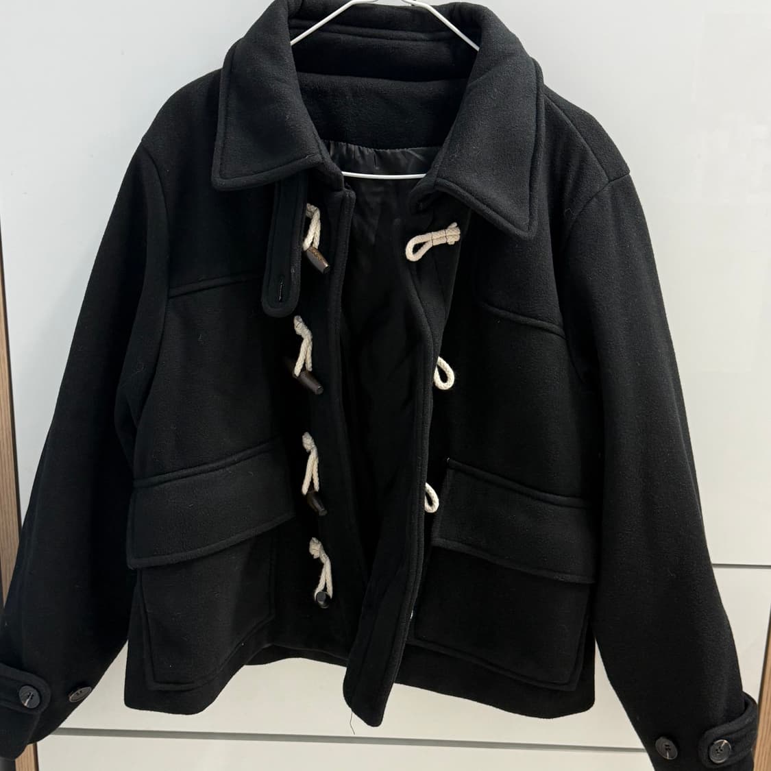 떡볶이코트 숏 더플코트 하프코트 블랙 판매 상품이미지2