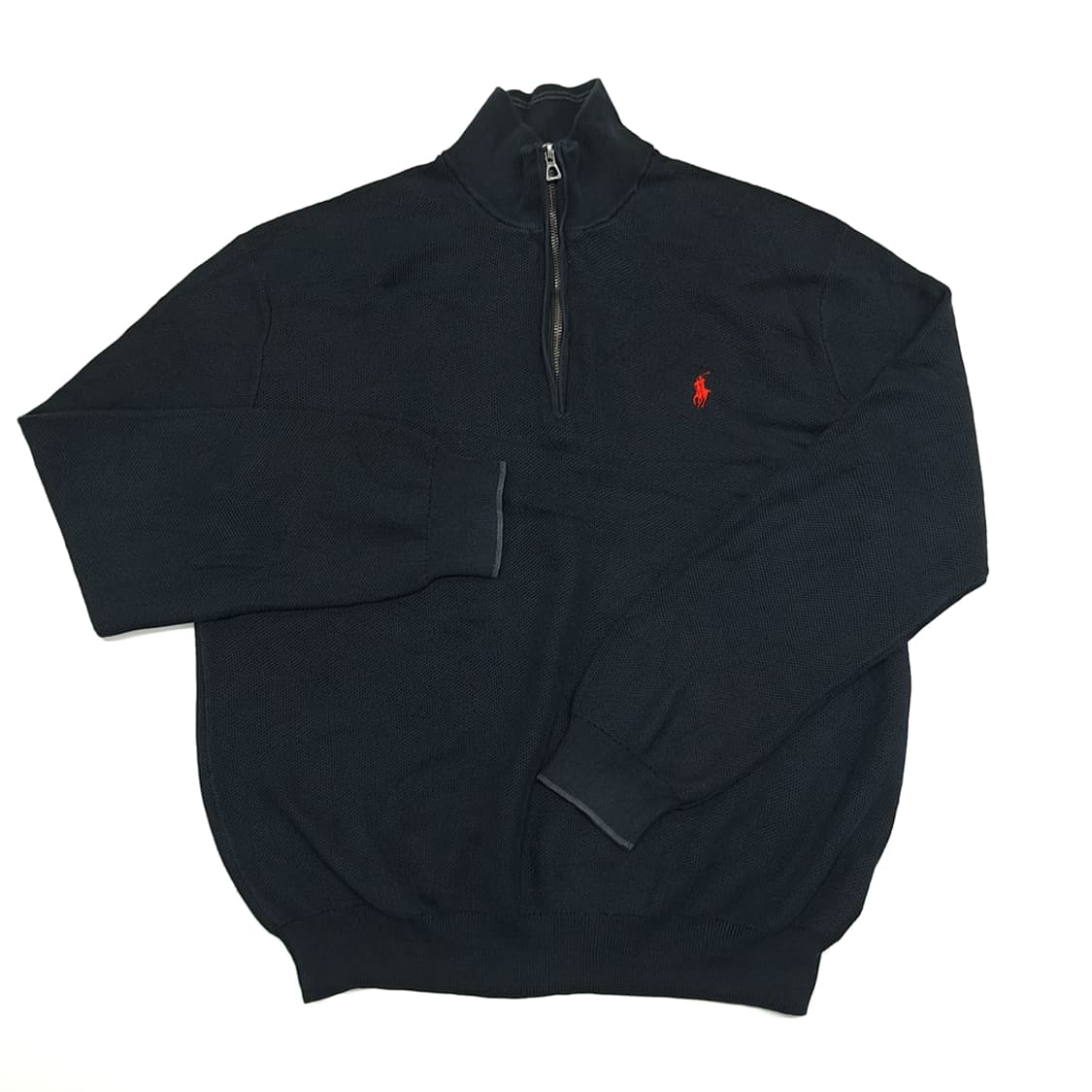 CN807 XL 폴로 랄프로렌 블랙 하프집업 피마코튼 긴팔 니트 스웨터 상품이미지2