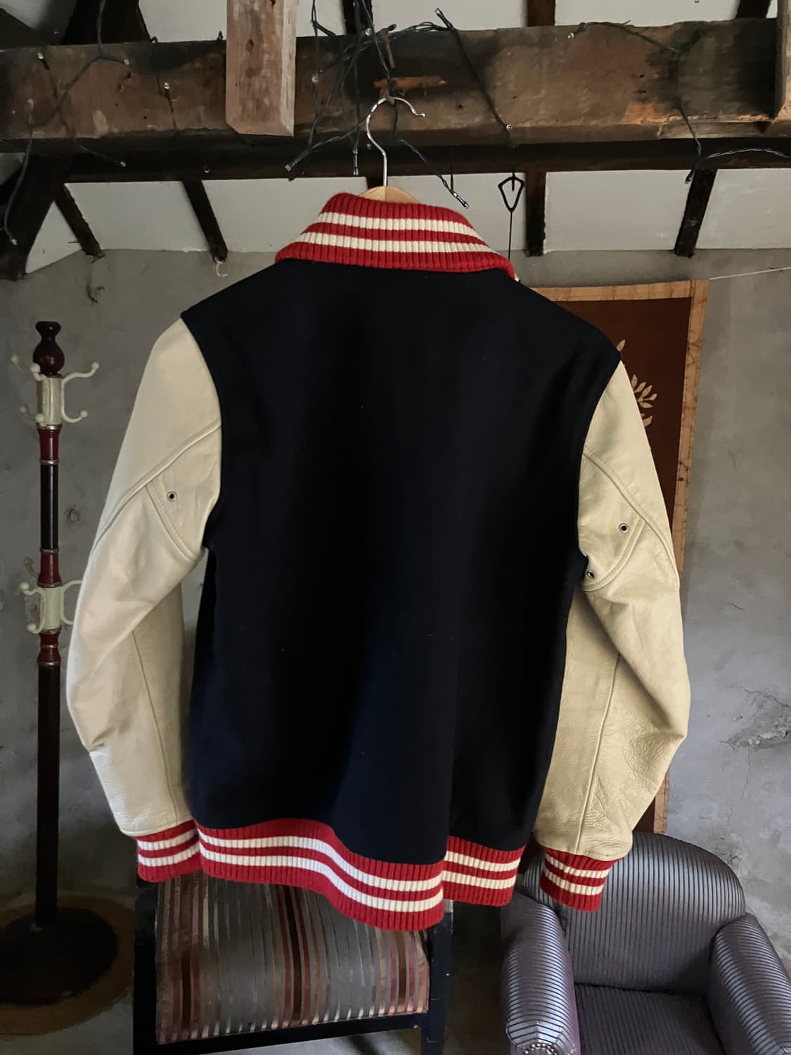 [vintage]BEAMS varsity jacket(Leather sl 상품이미지5