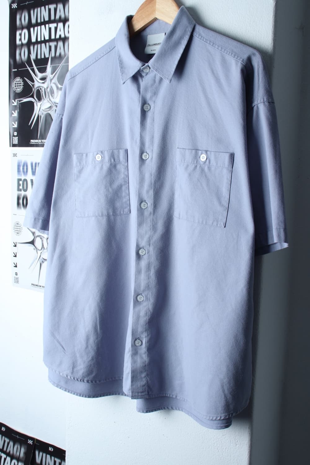 (XL-2XL) 필루미네이트 반팔 카라 티셔츠 셔츠 남방-7B2D 상품이미지1