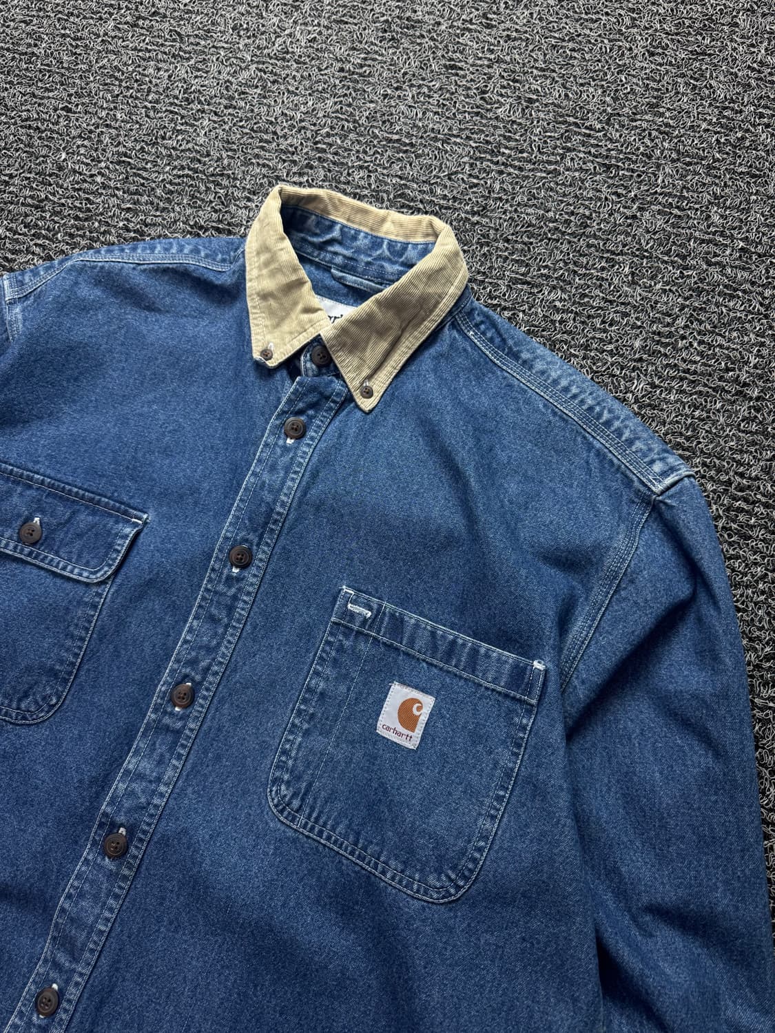 칼하트 코듀로이 카라 박시핏 데님 워크 셔츠 1388 상품이미지1