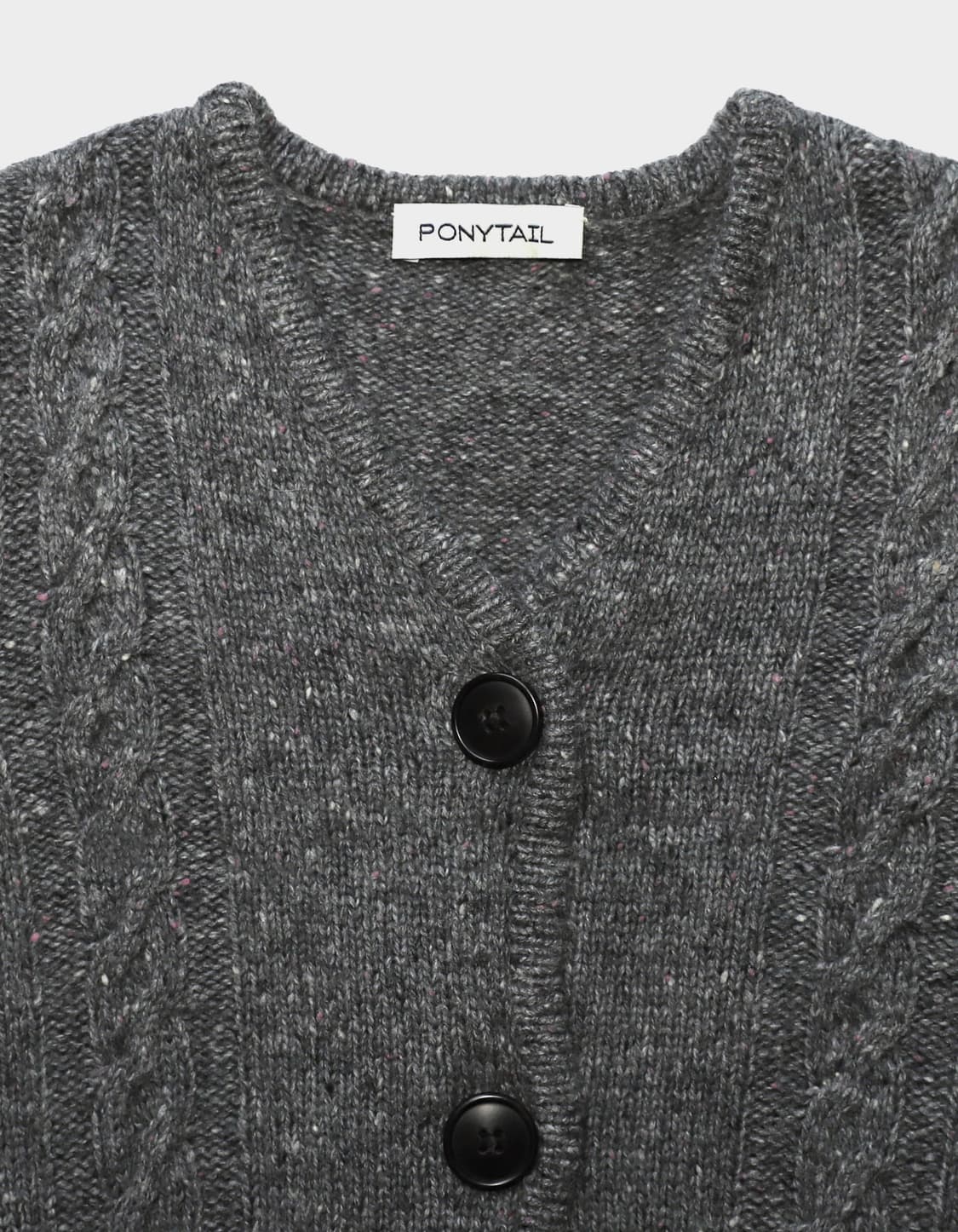 Ponytail homework knit vest charcoal 상품이미지3
