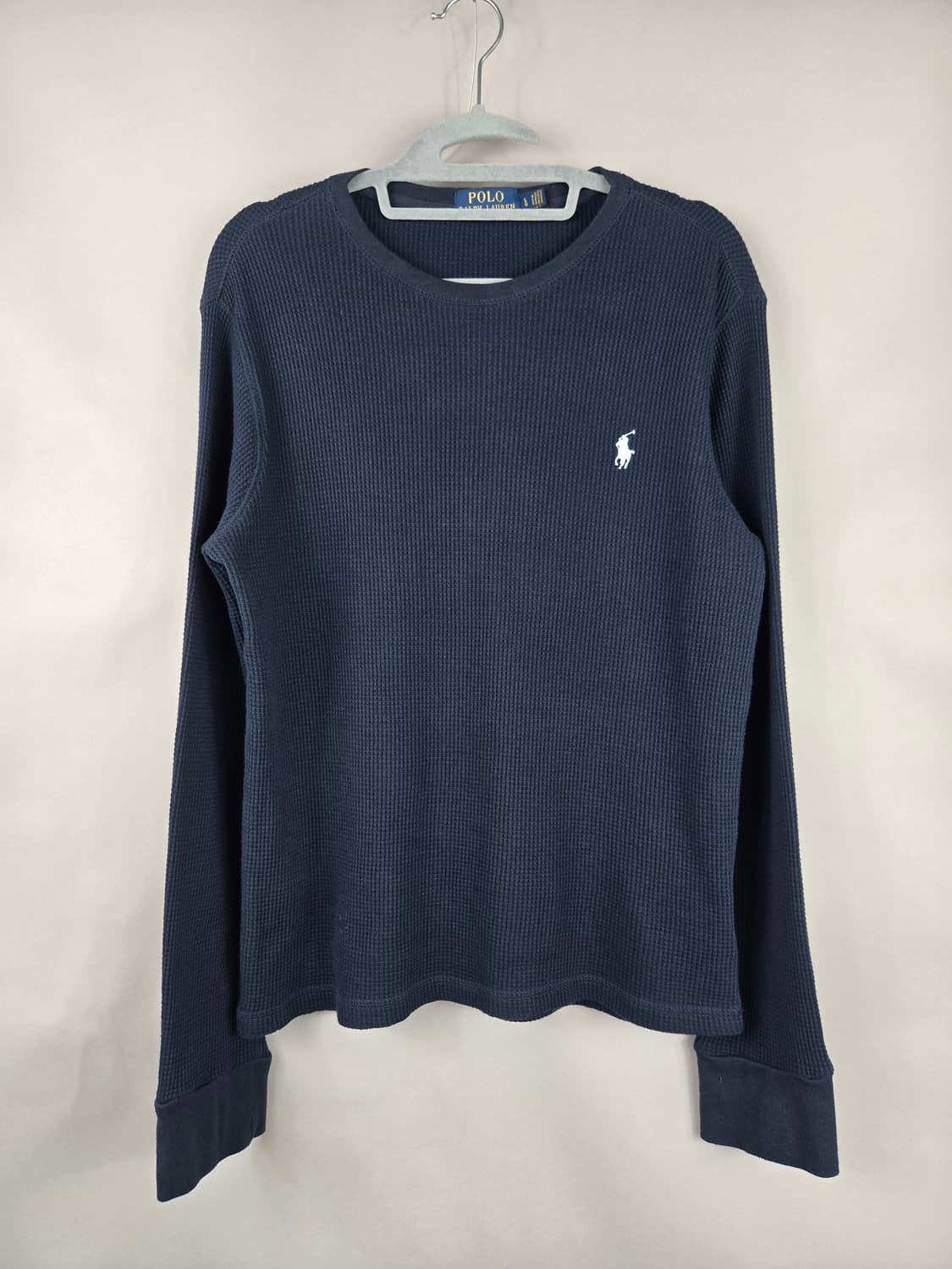 [무료배송]폴로 랄프로렌 L 여성 와플 라운드넥 긴팔 티셔츠 네이비 상품이미지1