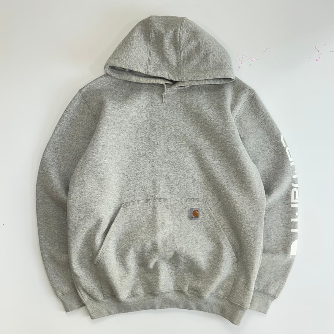 Carhartt 칼하트 사이드 로고 그레이 후드티 상품이미지3