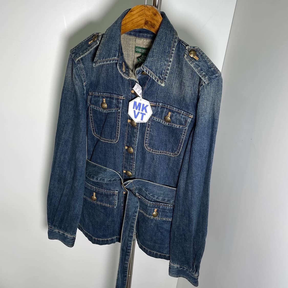 (새상품)랄프로렌 금장 로고 버튼 로브 셔츠 자켓 상품이미지3